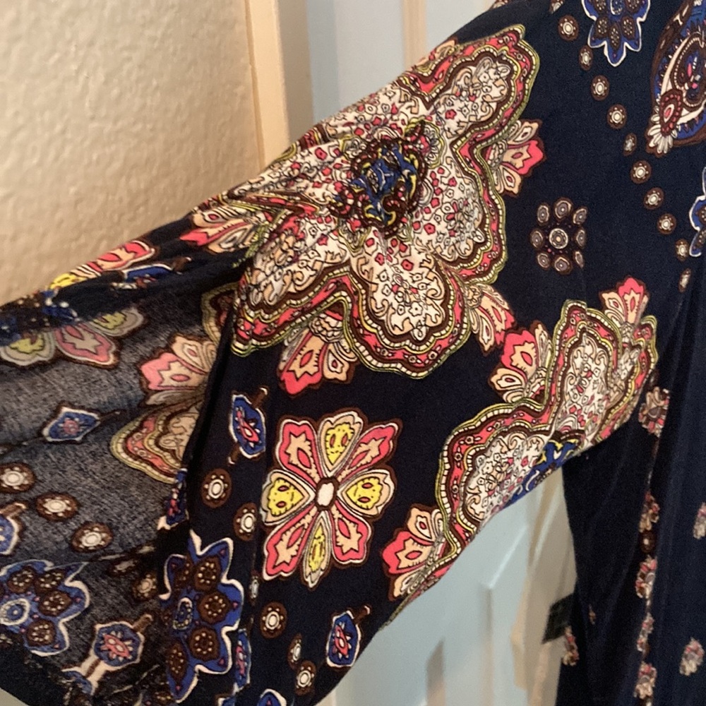 Boho dress XL NWOT Navy Floral Boho Dress 0021